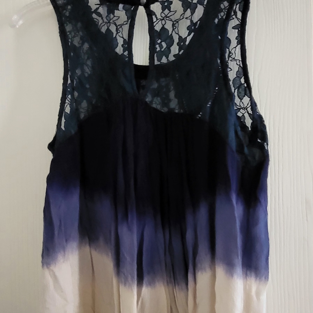 Patrons of Peace Black and Purple Lace Tank